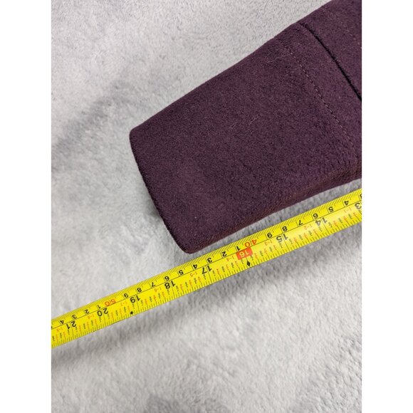 J Crew Womens Wool Pea Coat Jacket Size XS Plum Purple Double Breasted Luxury - Picture 6 of 7